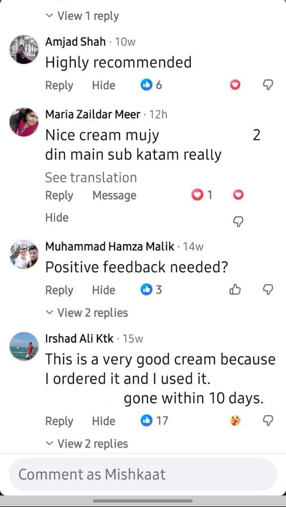MISHKAAT CREAM: Intensive Skin Repair Cream (30-Years-Old Botanical-Recipe)