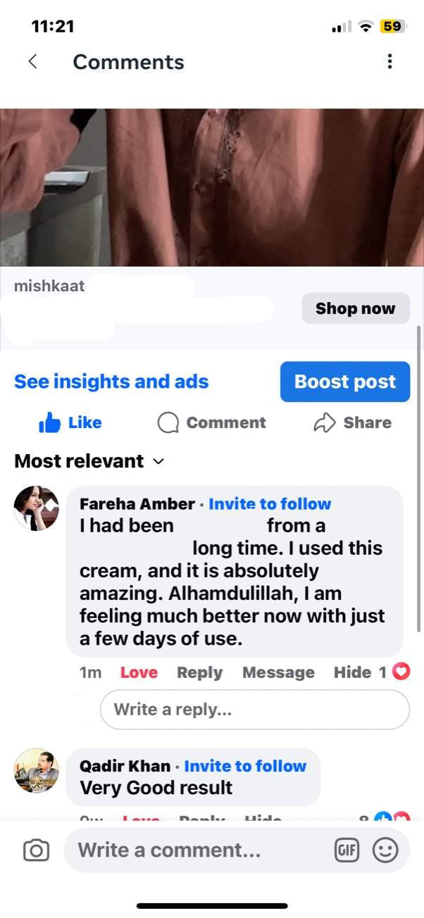 MISHKAAT CREAM: Intensive Skin Repair Cream (30-Years-Old Botanical-Recipe)